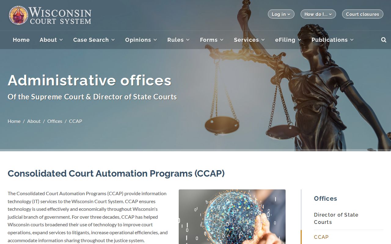 Jefferson County criminal court case access through Wisconsin CCAP