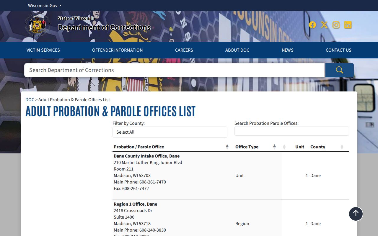 Wisconsin DOC contact route after a Jefferson County arrest transfer