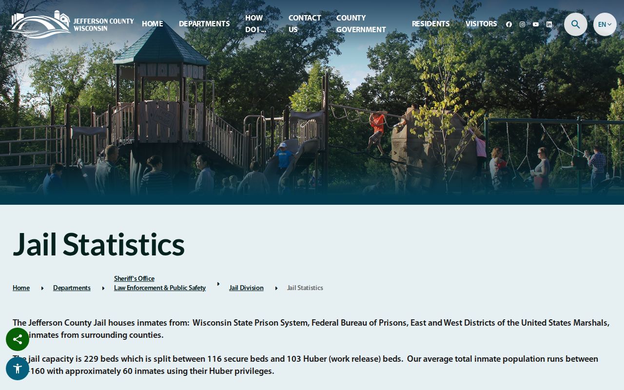 Jefferson County arrest booking context from official jail statistics