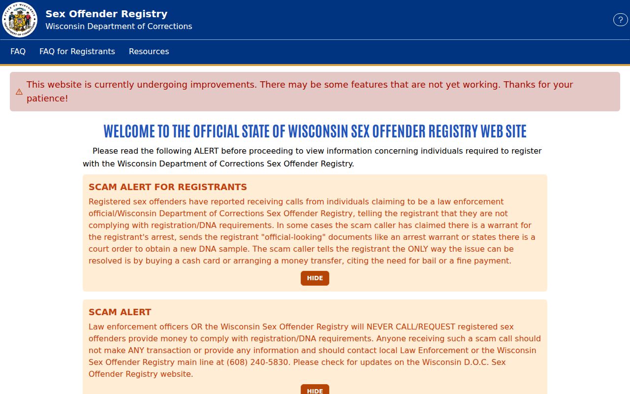 Wisconsin Sex Offender Registry search for Jefferson County