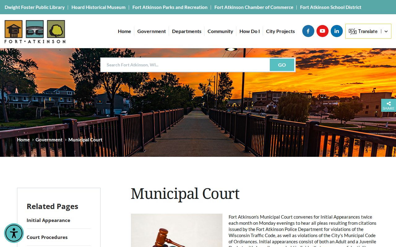 Fort Atkinson Municipal Court citation records