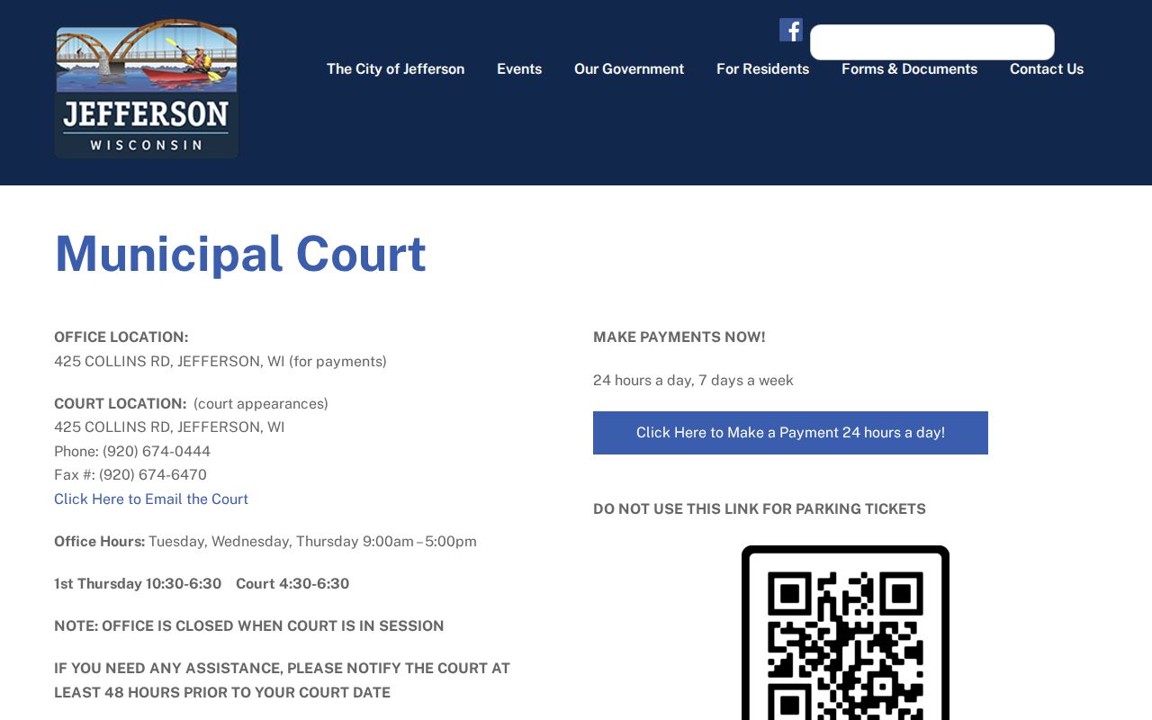 Jefferson Municipal Court criminal and citation record source