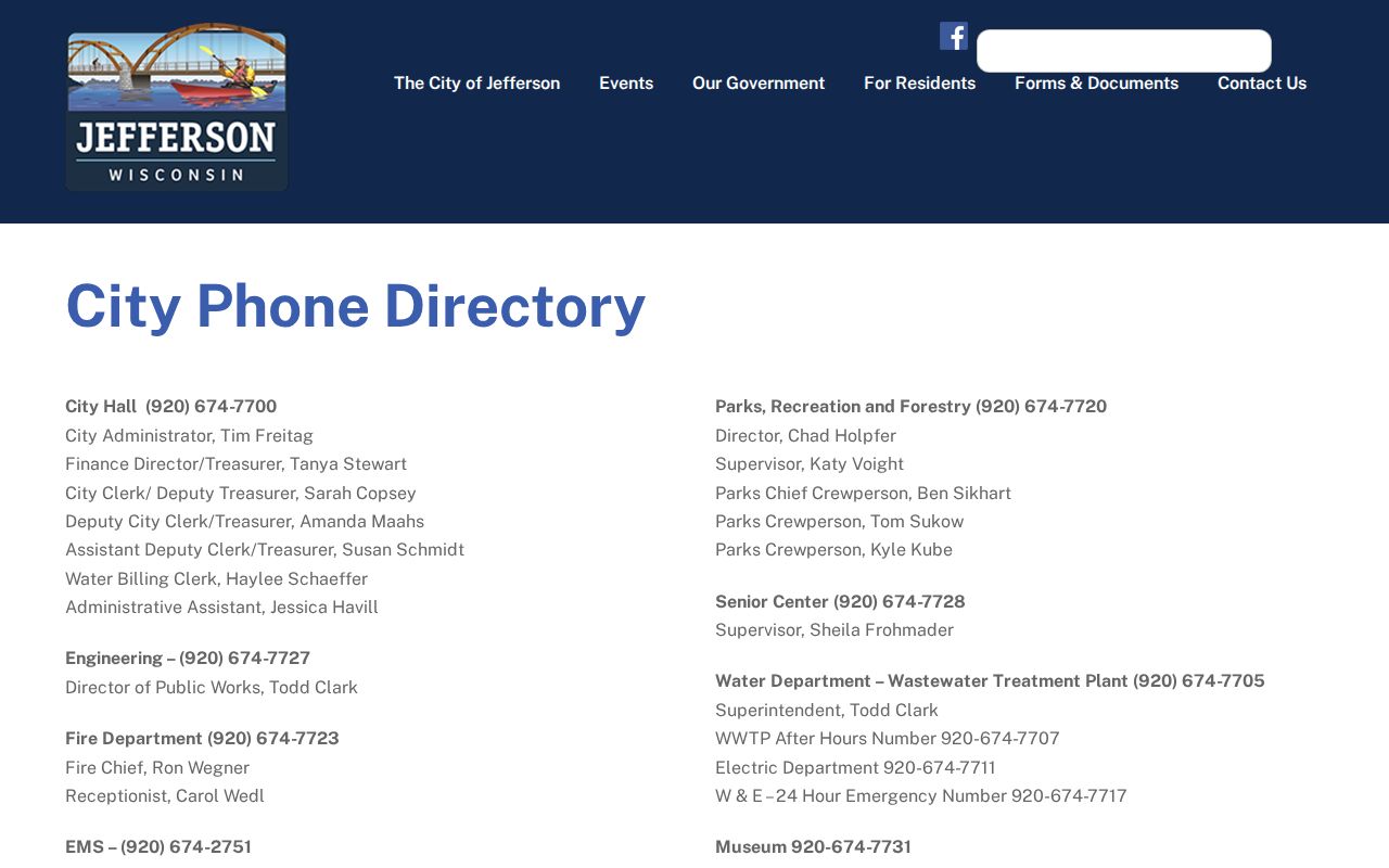 Jefferson criminal records city office directory